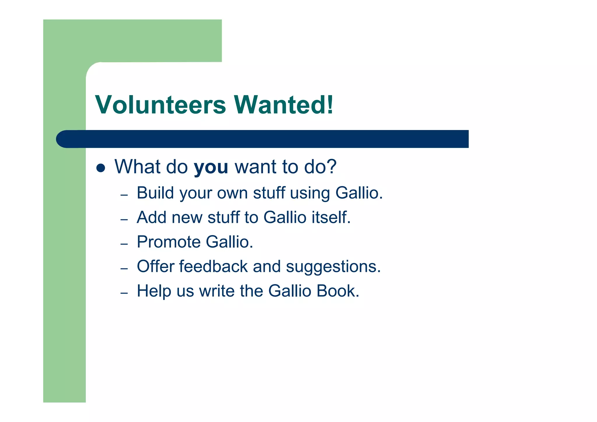Gallio Crafting A Toolchain