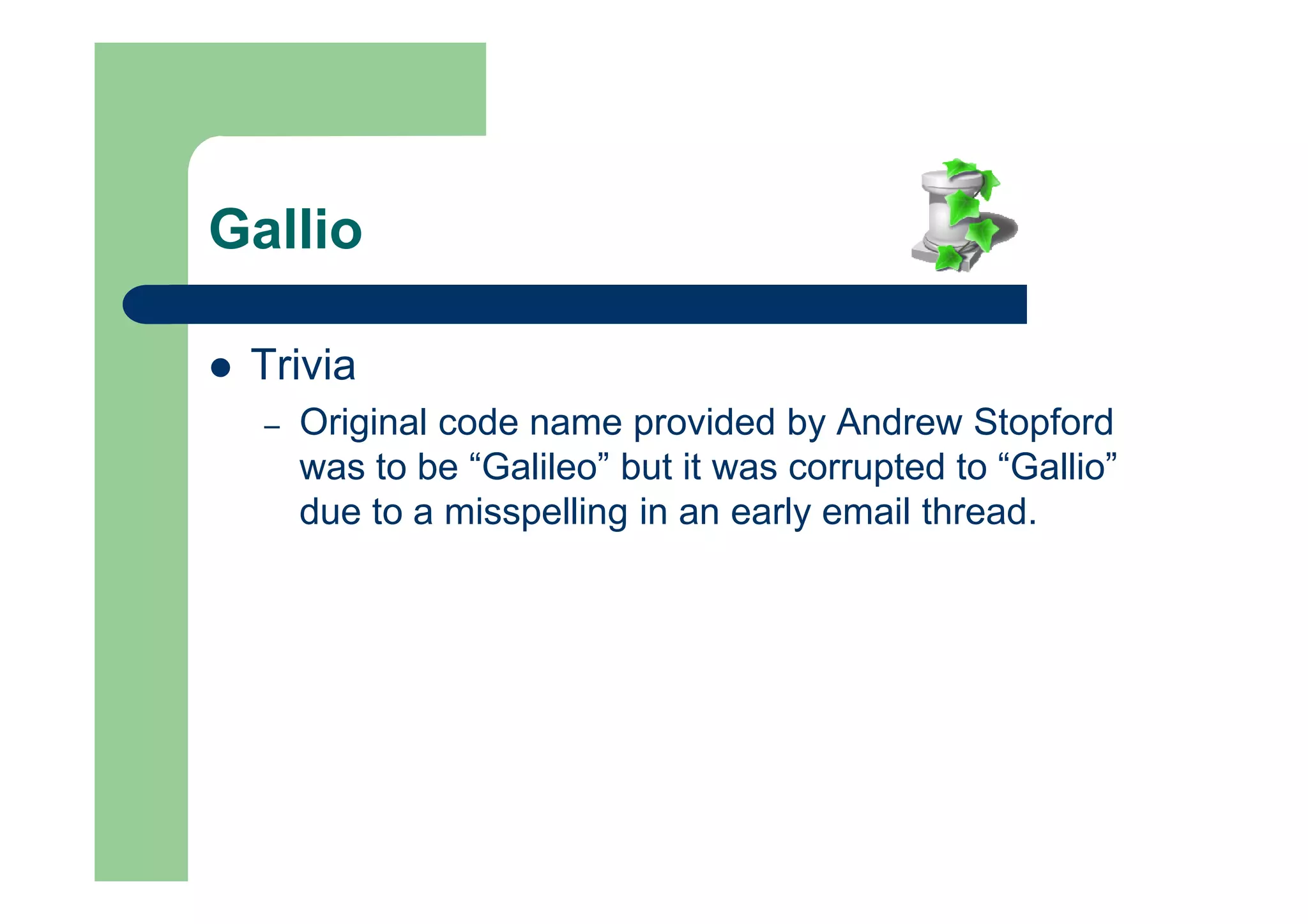 Gallio Crafting A Toolchain
