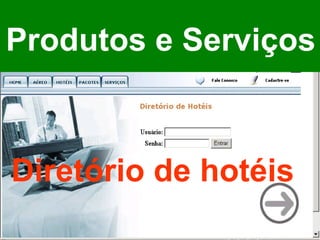 Produtos e Serviços Diretório de hotéis 