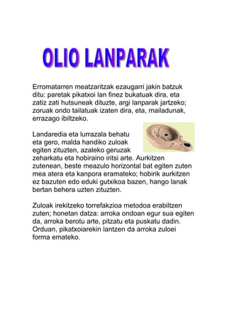 Erromatarren meatzaritzak ezaugarri jakin batzuk
ditu: paretak pikatxoi lan finez bukatuak dira, eta
zatiz zati hutsuneak dituzte, argi lanparak jartzeko;
zoruak ondo tailatuak izaten dira, eta, mailadunak,
errazago ibiltzeko.

Landaredia eta lurrazala behatu
eta gero, malda handiko zuloak
egiten zituzten, azaleko geruzak
zeharkatu eta hobiraino iritsi arte. Aurkitzen
zutenean, beste meazulo horizontal bat egiten zuten
mea atera eta kanpora eramateko; hobirik aurkitzen
ez bazuten edo eduki gutxikoa bazen, hango lanak
bertan behera uzten zituzten.

Zuloak irekitzeko torrefakzioa metodoa erabiltzen
zuten; honetan datza: arroka ondoan egur sua egiten
da, arroka berotu arte, pitzatu eta puskatu dadin.
Orduan, pikatxoiarekin lantzen da arroka zuloei
forma emateko.
 