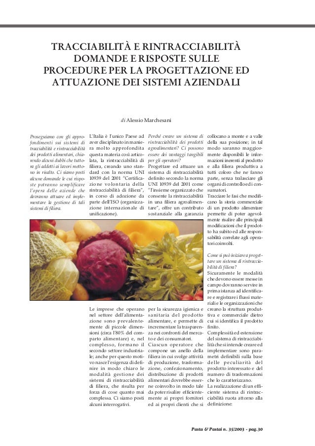 TRACCIABILIT E RINTRACCIABILIT DOMANDE E RISPOSTE SULLE PROCEDURE P 