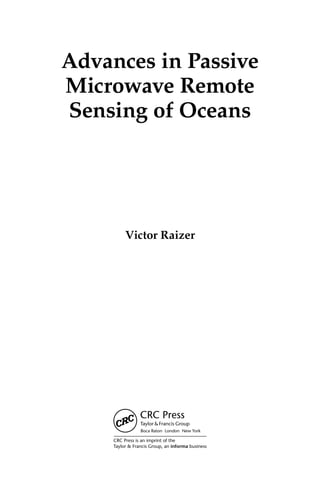 Advances in passive microwave remote sensing of oceans 1st Edition ...