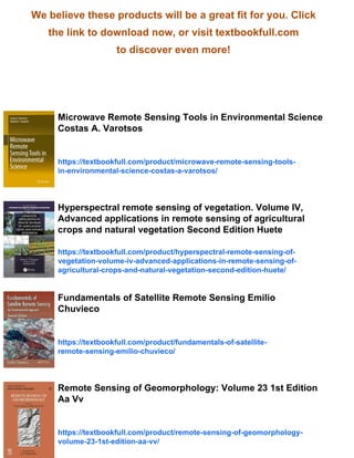 Advances in passive microwave remote sensing of oceans 1st Edition ...