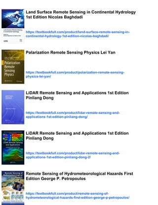 Advances in passive microwave remote sensing of oceans 1st Edition ...