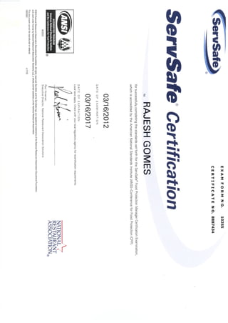 Servsafe Manager Certification PDF