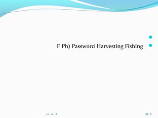 
Password Harvesting Fishing)PhF
>><< 28
 