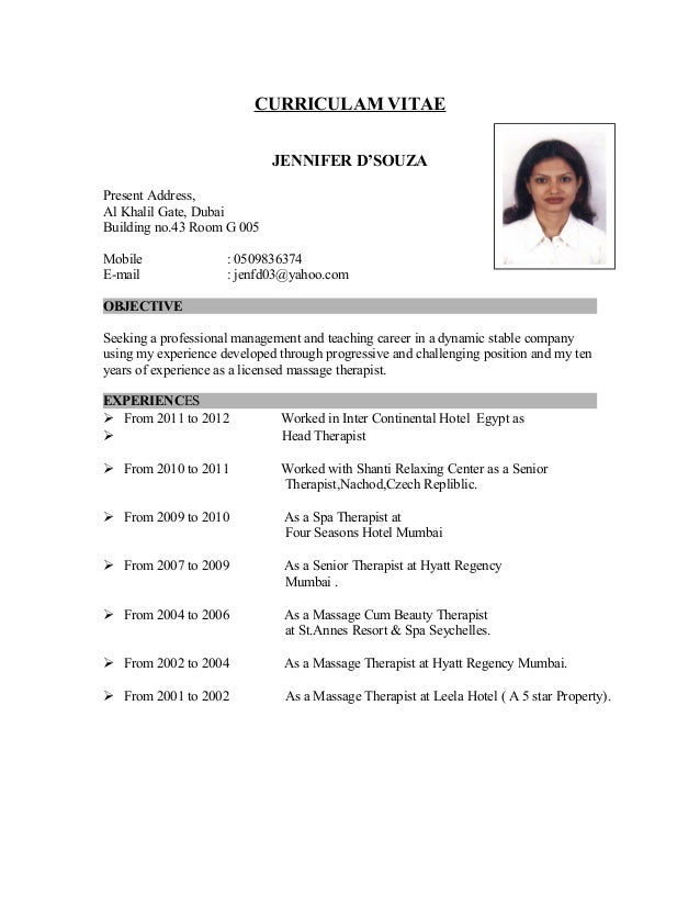 cv for beauty therapist