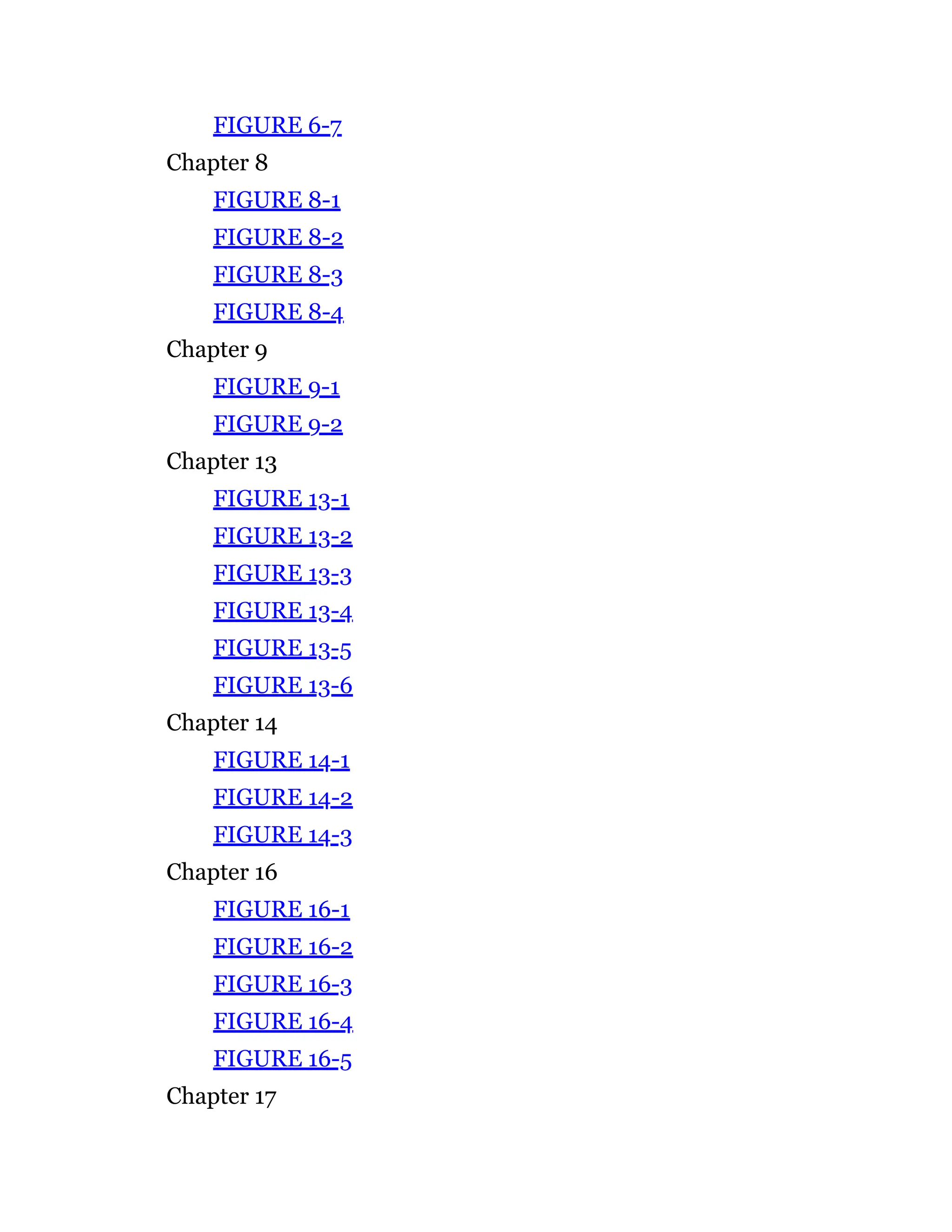 FIGURE 6-7
Chapter 8
FIGURE 8-1
FIGURE 8-2
FIGURE 8-3
FIGURE 8-4
Chapter 9
FIGURE 9-1
FIGURE 9-2
Chapter 13
FIGURE 13-1
FIGURE 13-2
FIGURE 13-3
FIGURE 13-4
FIGURE 13-5
FIGURE 13-6
Chapter 14
FIGURE 14-1
FIGURE 14-2
FIGURE 14-3
Chapter 16
FIGURE 16-1
FIGURE 16-2
FIGURE 16-3
FIGURE 16-4
FIGURE 16-5
Chapter 17
 