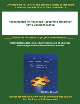 Fundamentals of Advanced Accounting 5th Edition Hoyle Solutions Manual | PDF