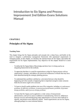 Comprehensive Guide to Six Sigma and Process Improvement Principles | PDF