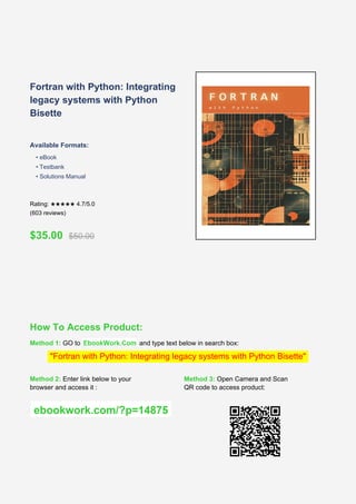 Integrating Legacy Fortran Systems with Modern Python Solutions | PDF