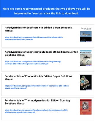 Fundamentals of Aerodynamics 6th Edition Anderson Solutions Manual | PDF