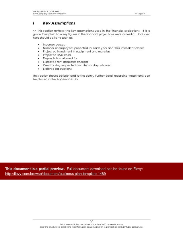 Business Plan Template