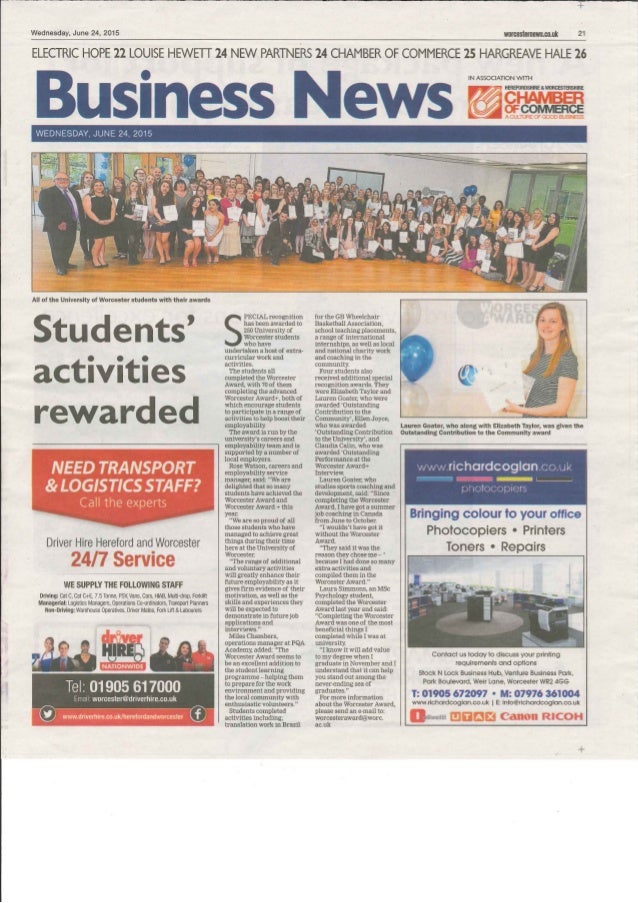 Worcester Award Worcester News
