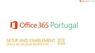 Portugal
SETUP AND ENABLEMENT
OFFICE 365 MESSAGE ENCRYPTION
Portugal
 