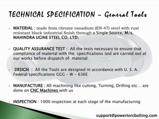 Kality Metal Specifications.pdf powertorcbolting | PPTX