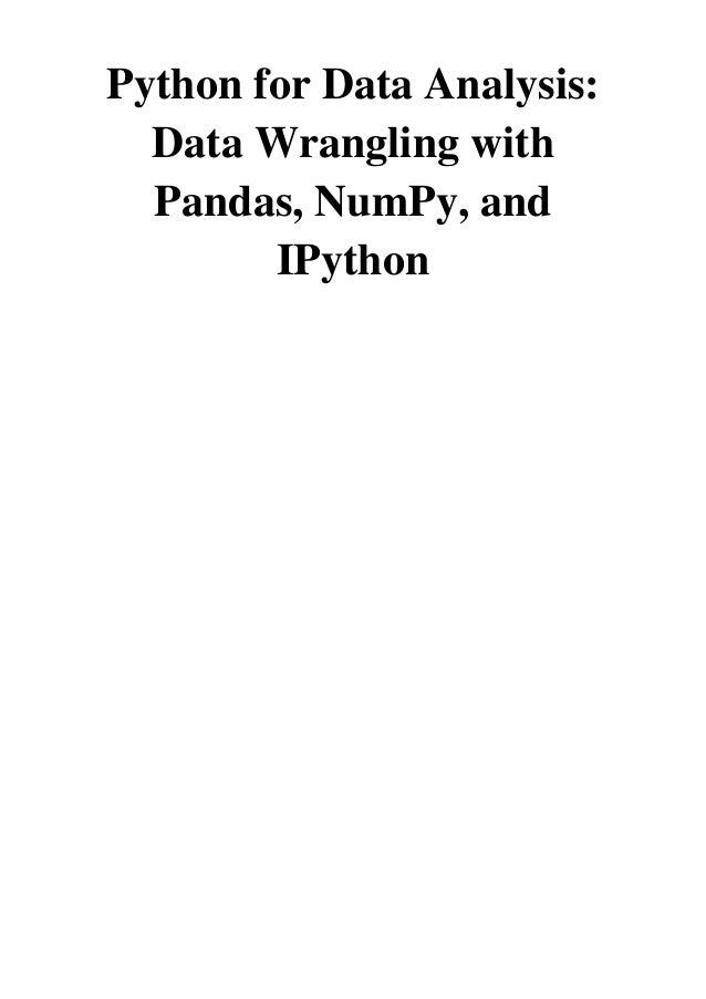 Python for Data Analysis - Wes McKinney - Data Wrangling with Pandas ...