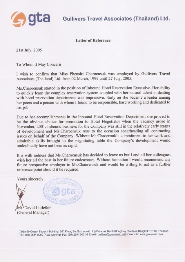 gta recommendation letter original leave recommendation letter