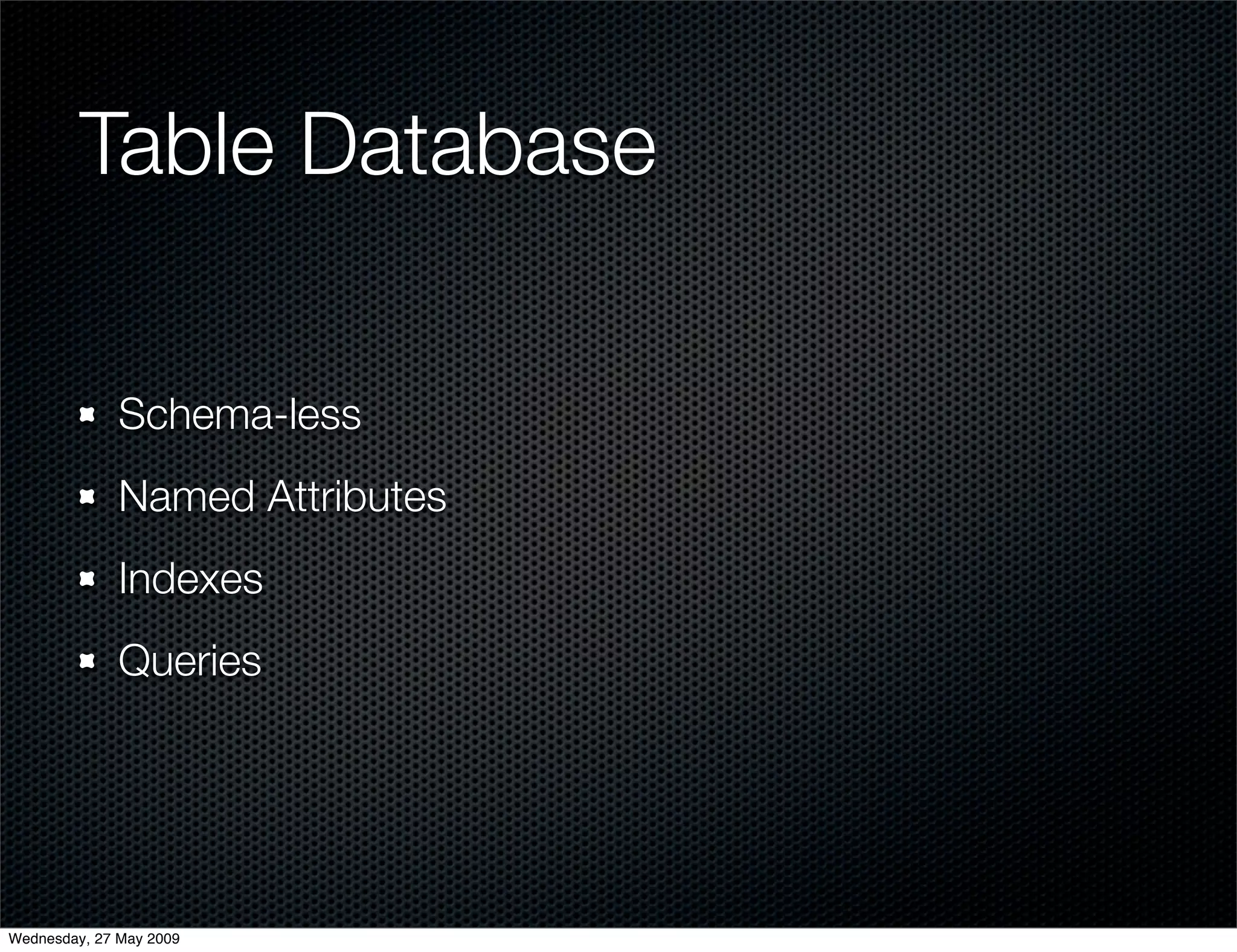 Alternative Databases