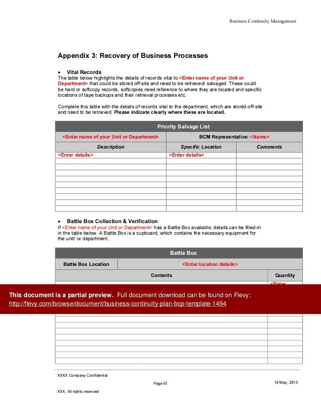 Business Continuity Plan (BCP) Template