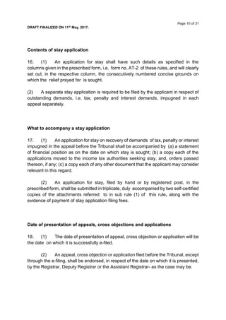 Finalized Draft of ITAT Rules 2017 | PDF