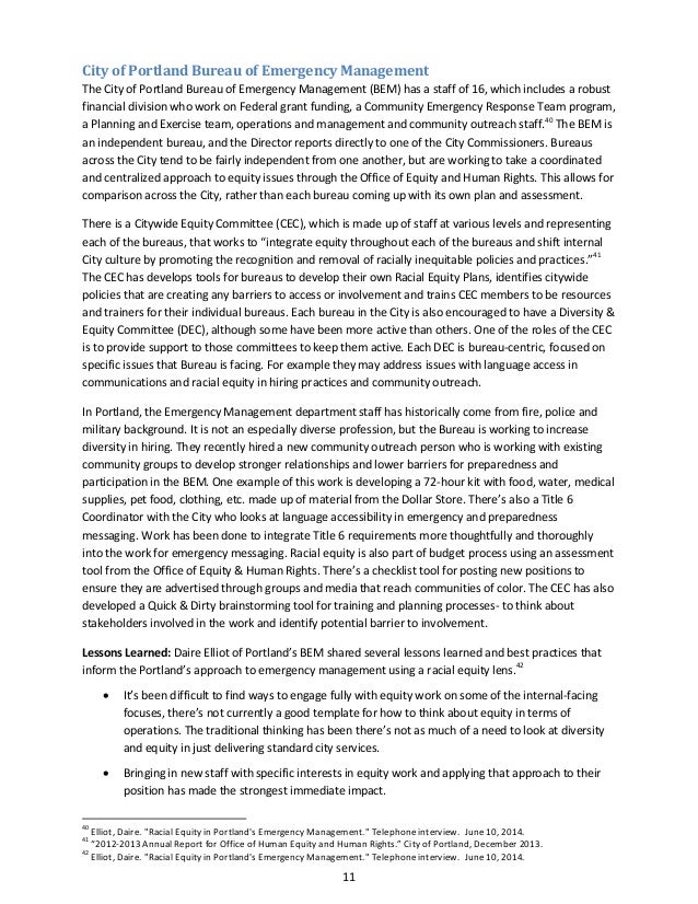 summary report racial equity in emergency management final