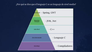 ¿Por qué se dice que el lenguaje C es un lenguaje de nivel medio?
 