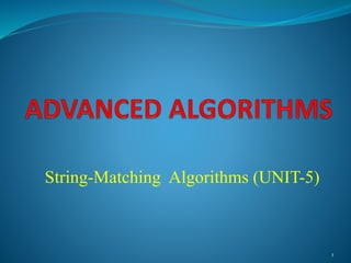 String-Matching Algorithms (UNIT-5)
1
 