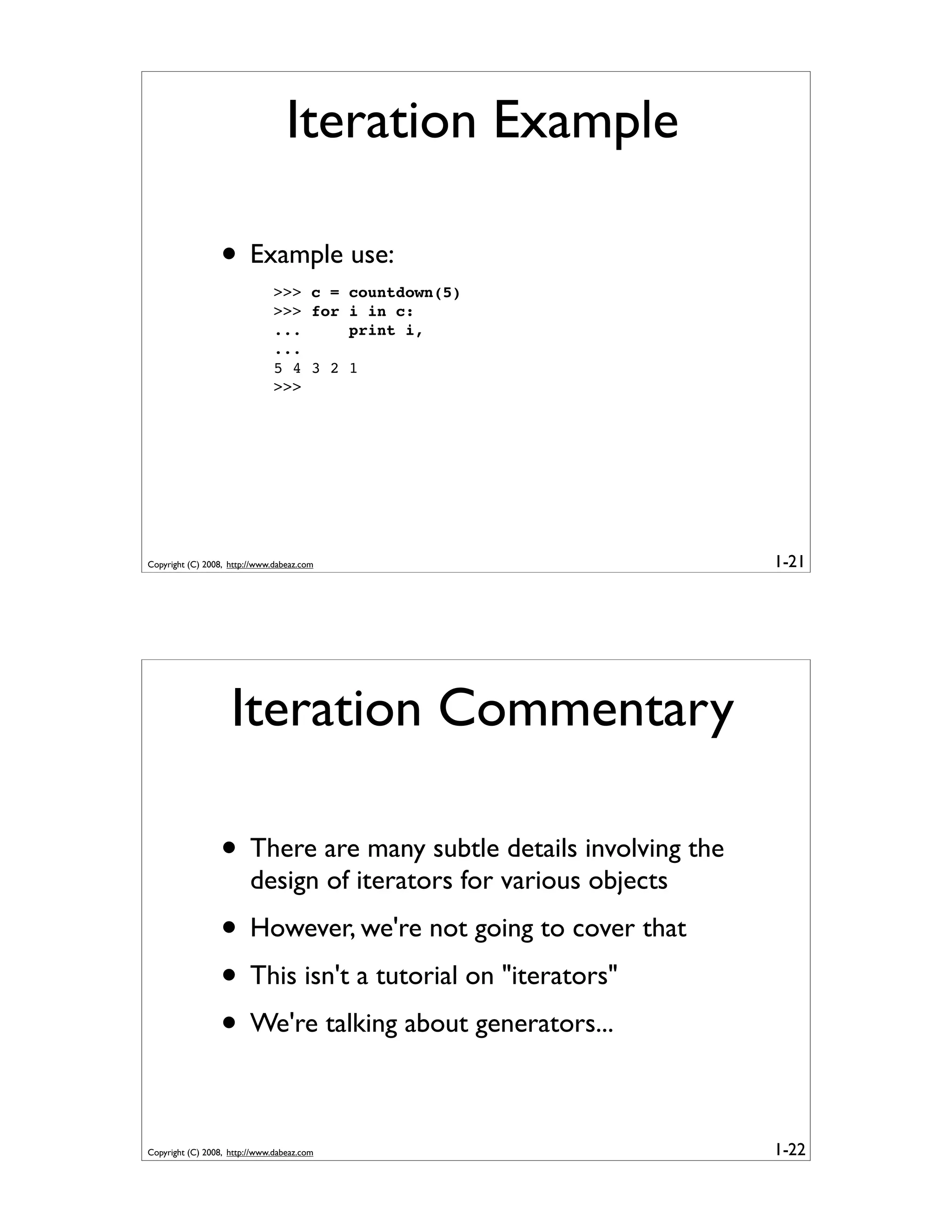 Generator Tricks for Systems Programmers