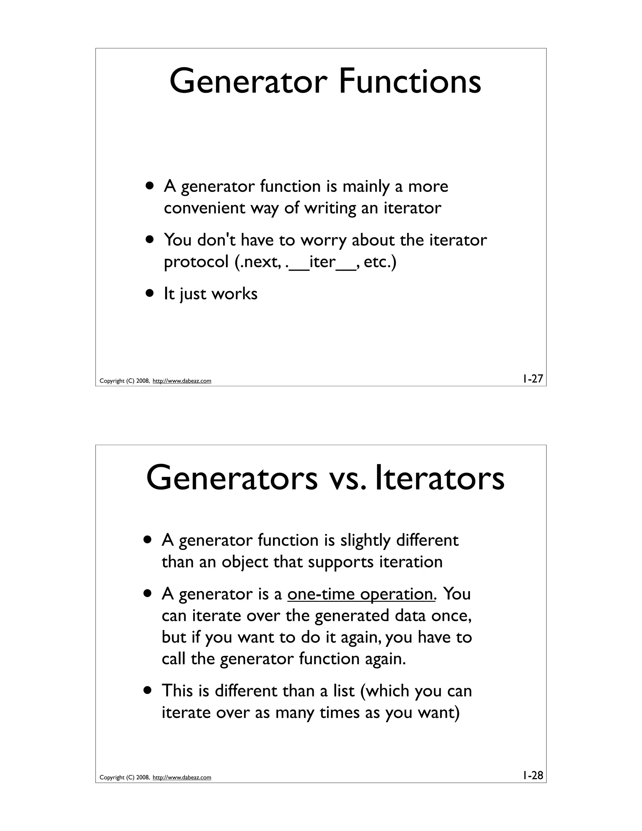 Generator Tricks for Systems Programmers
