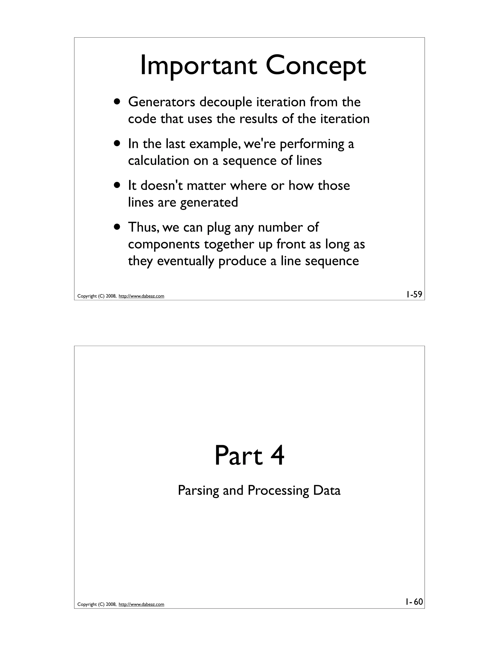 Generator Tricks for Systems Programmers