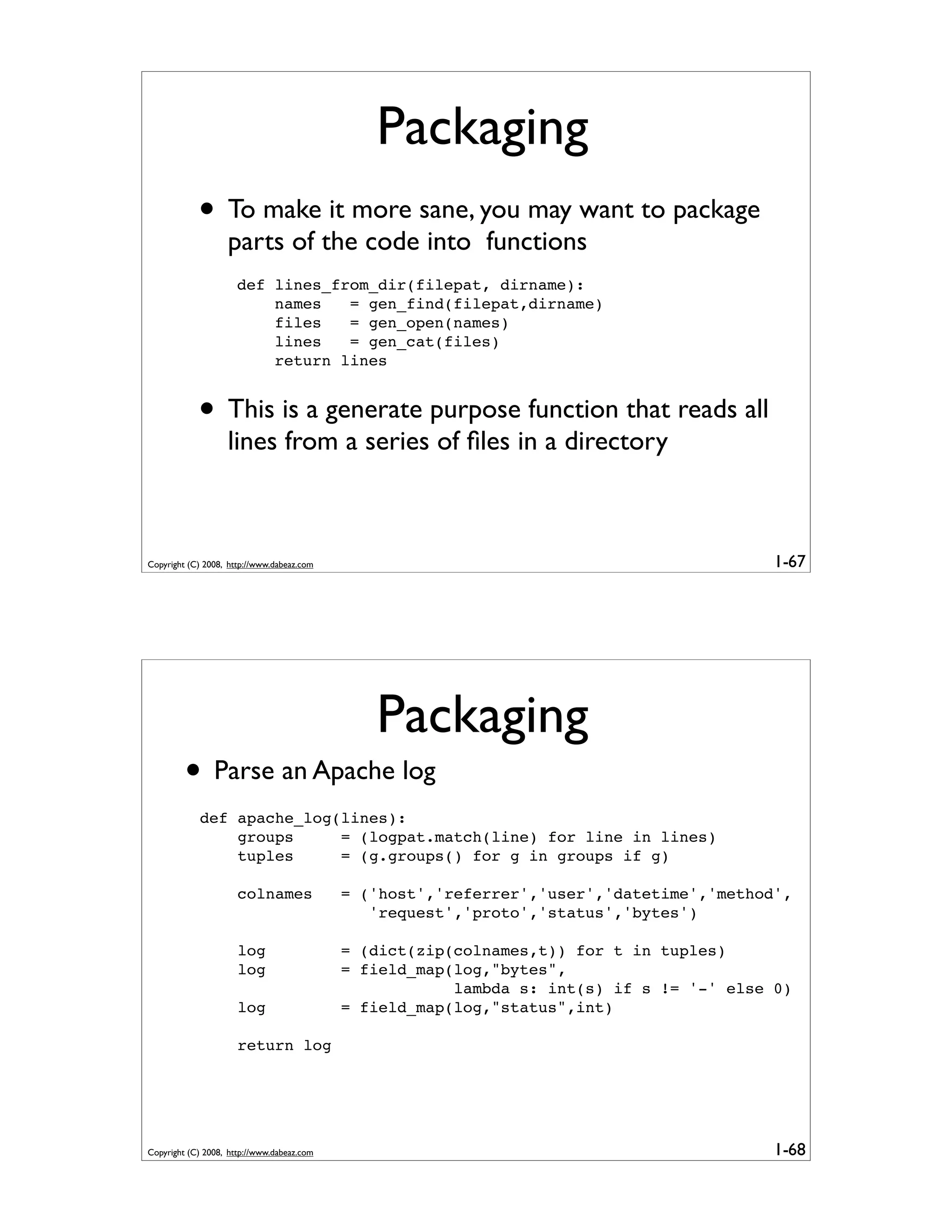 Generator Tricks for Systems Programmers