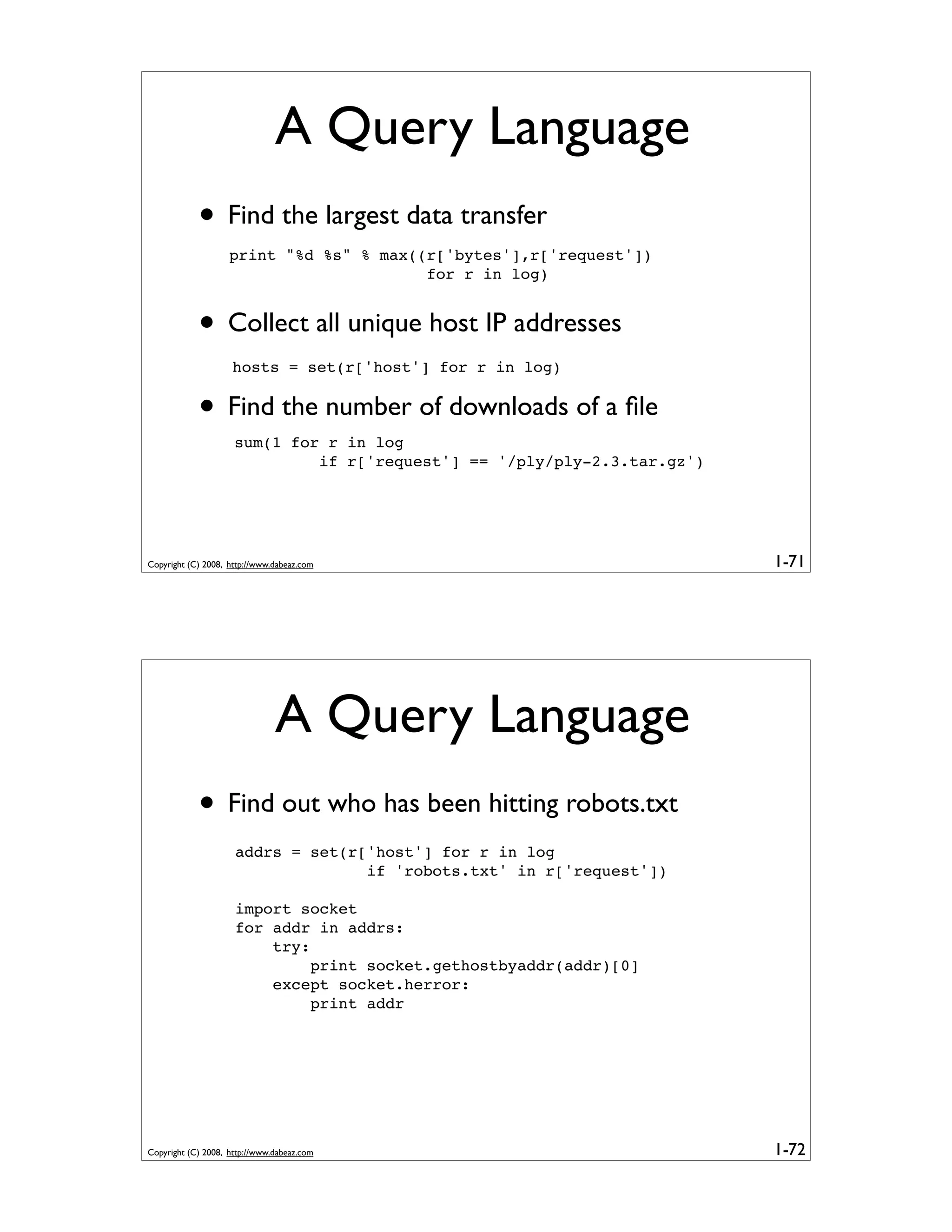 Generator Tricks for Systems Programmers
