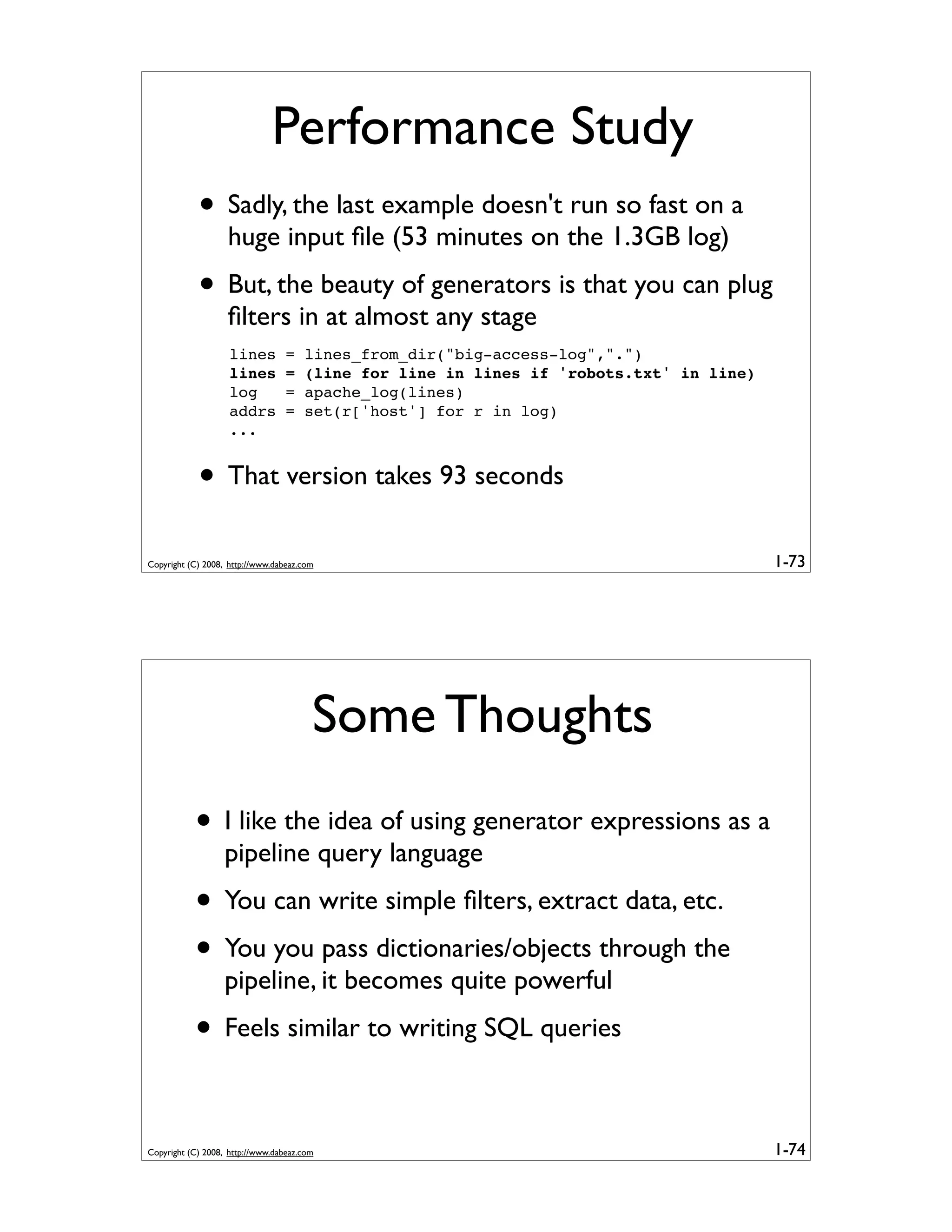 Generator Tricks for Systems Programmers