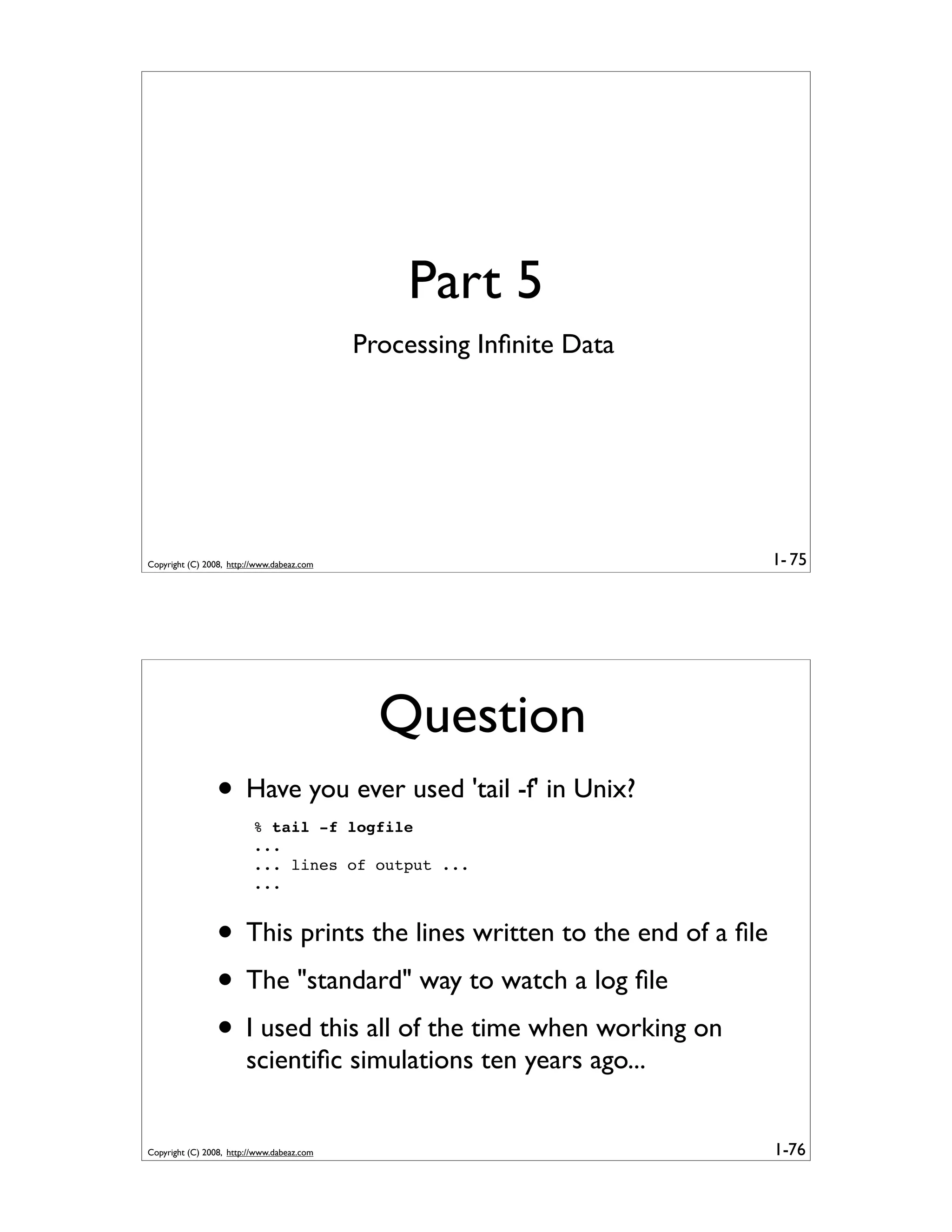 Generator Tricks for Systems Programmers
