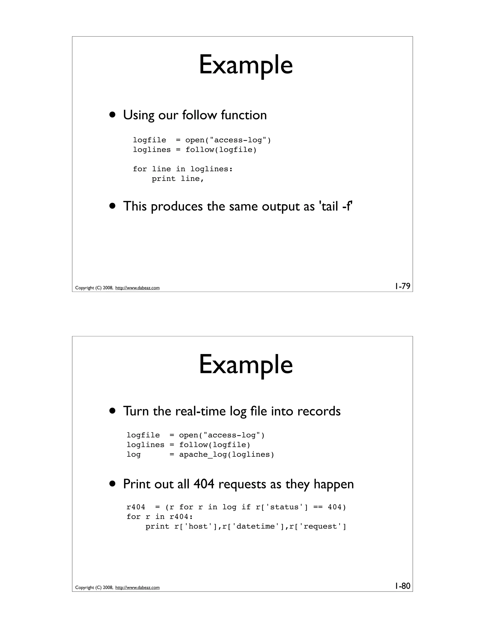 Generator Tricks for Systems Programmers