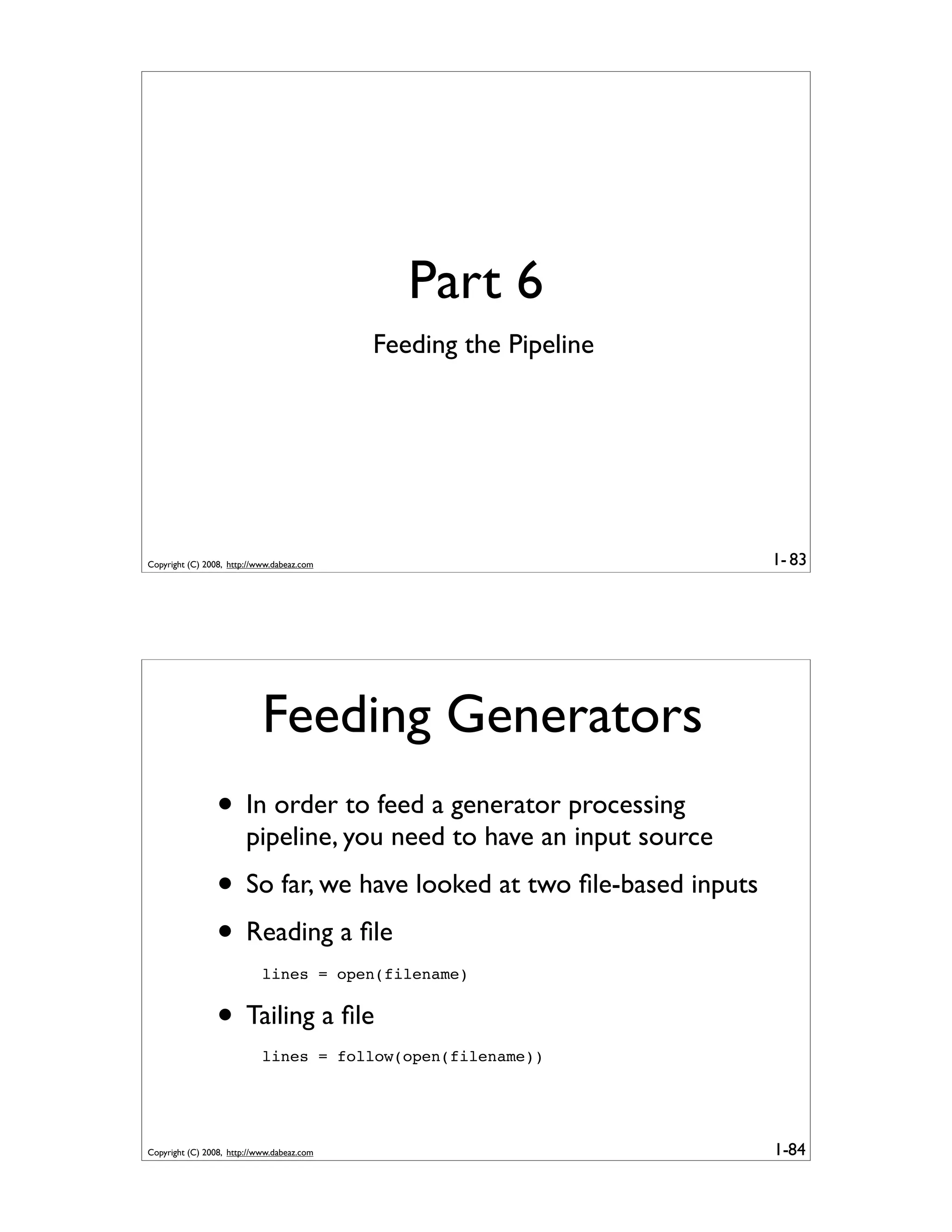 Generator Tricks for Systems Programmers