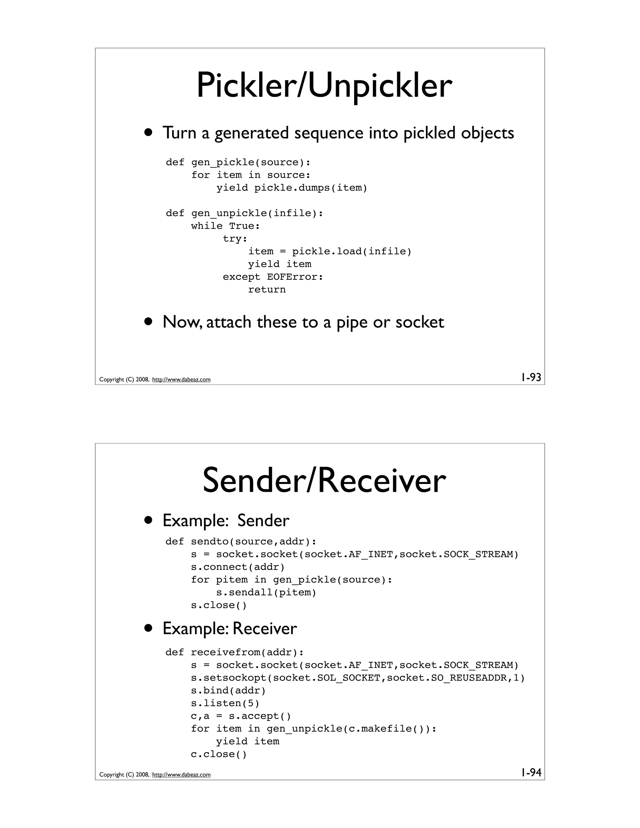 Generator Tricks for Systems Programmers