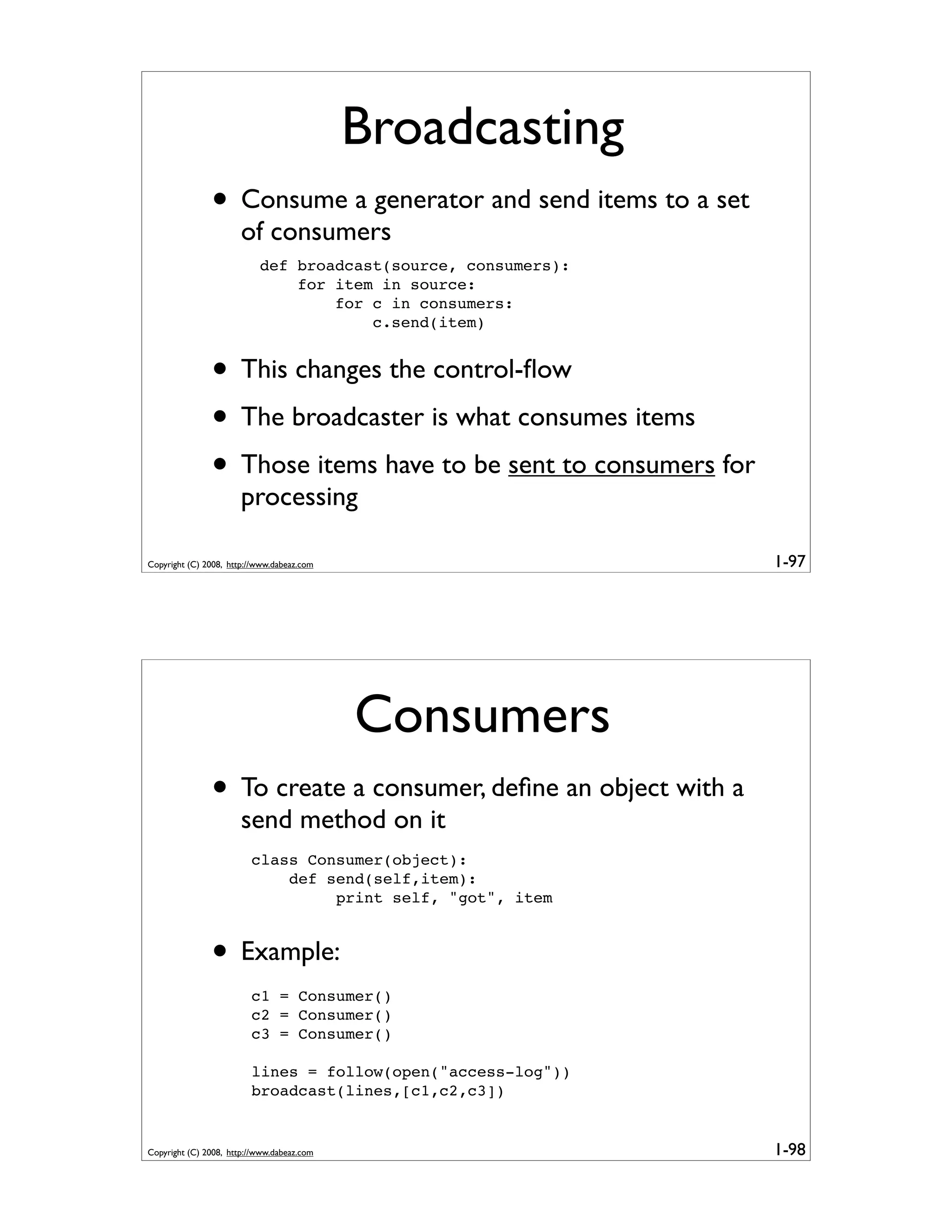 Generator Tricks for Systems Programmers