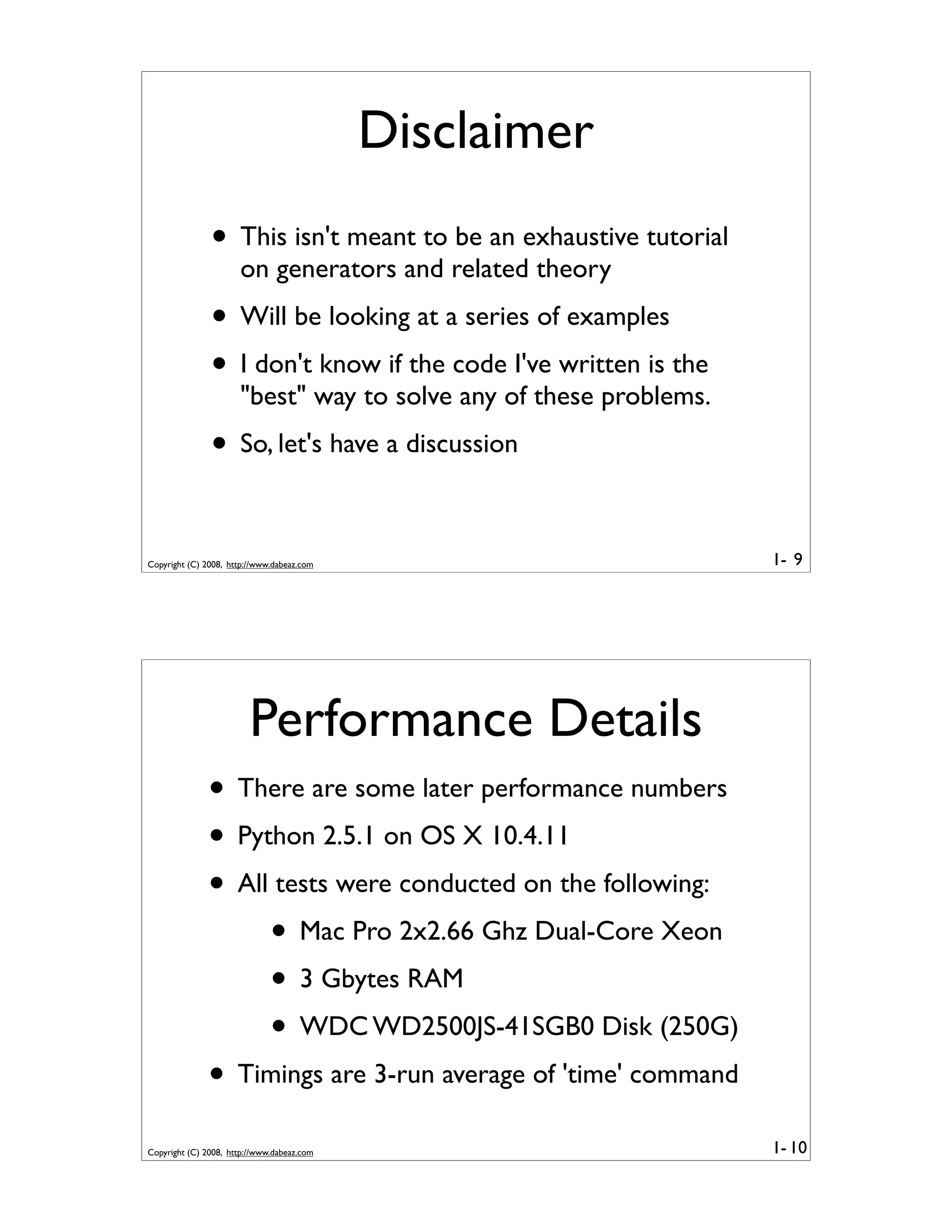Generator Tricks for Systems Programmers