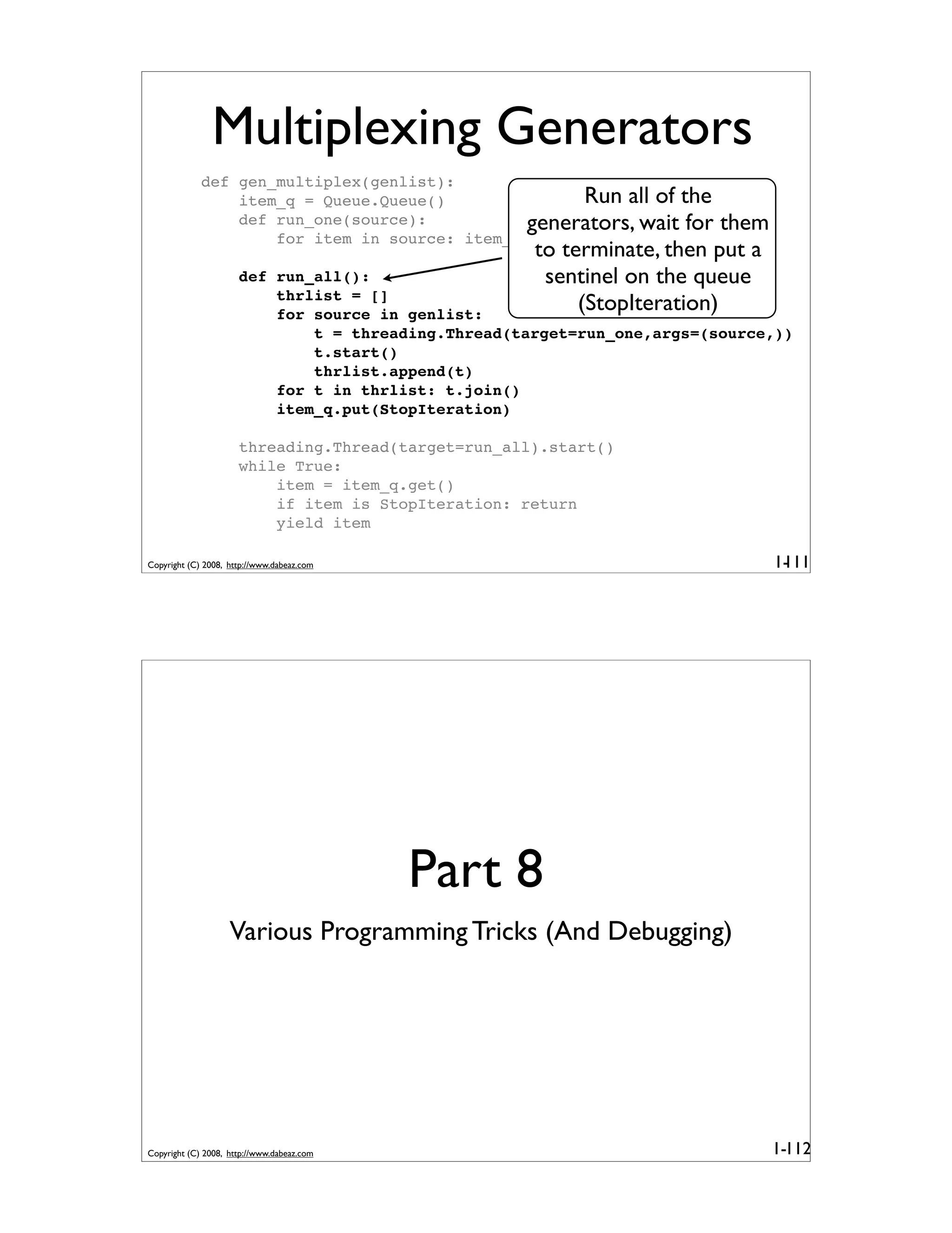 Generator Tricks for Systems Programmers