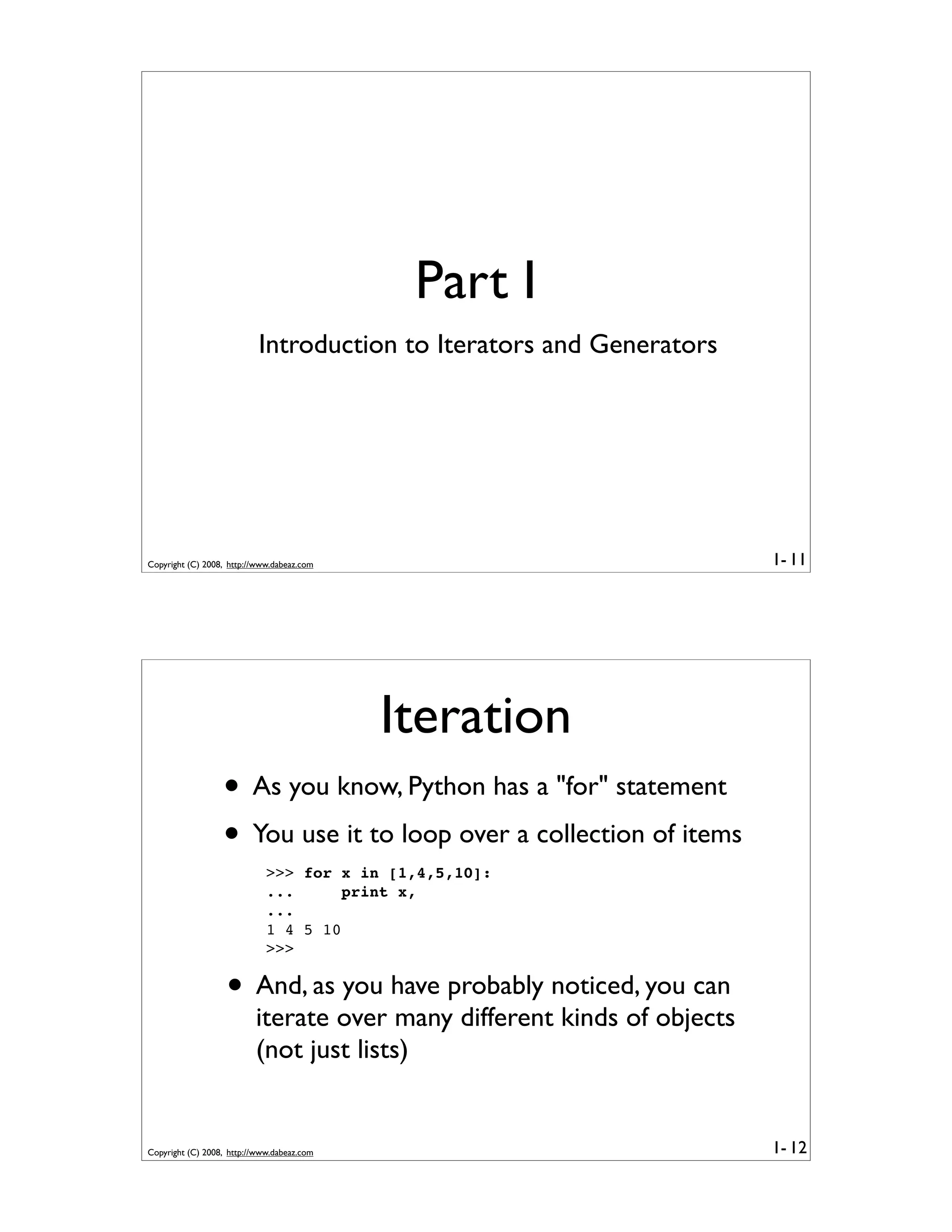 Generator Tricks for Systems Programmers