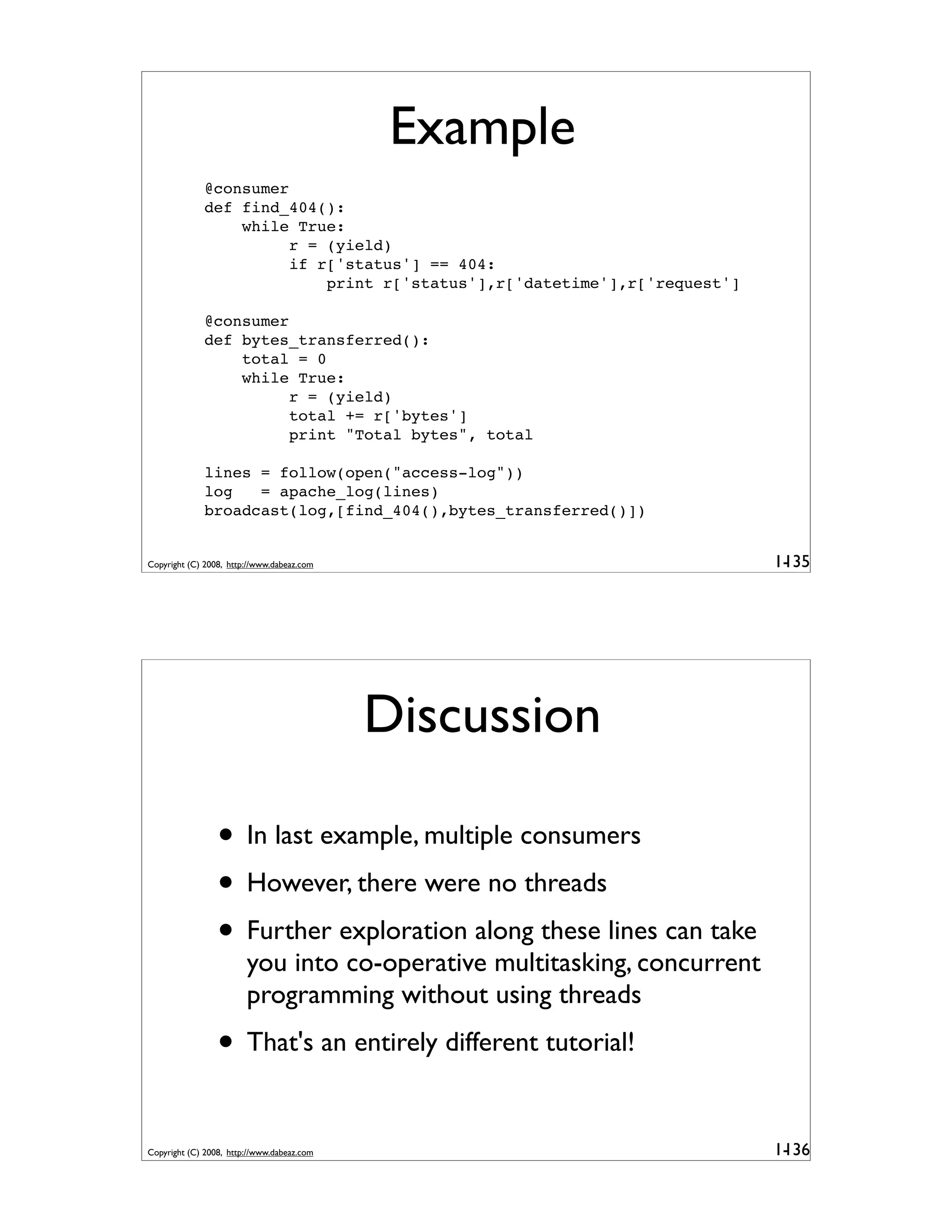 Generator Tricks for Systems Programmers