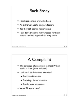 Generator Tricks for Systems Programmers