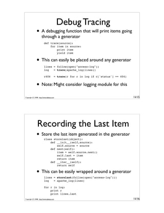 Generator Tricks for Systems Programmers