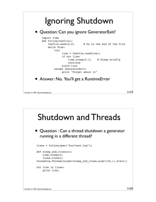 Generator Tricks for Systems Programmers