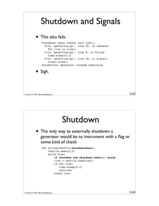 Generator Tricks for Systems Programmers