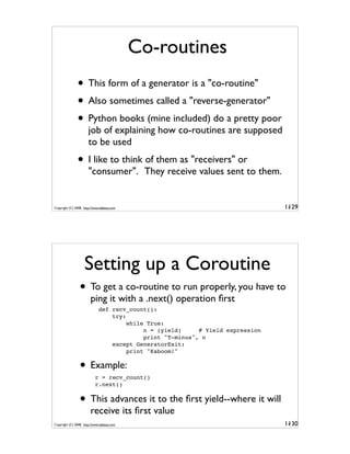 Generator Tricks for Systems Programmers