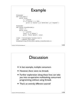Generator Tricks for Systems Programmers