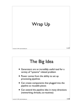 Generator Tricks for Systems Programmers